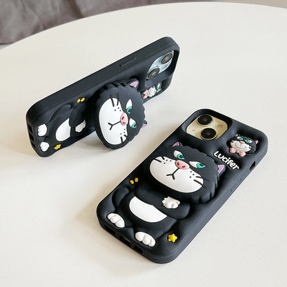 Cute 3D Cartoon Lucifer Cat Phone Case