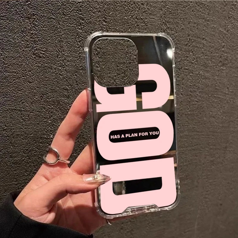 Cute Pink God Letter Phone Case For iPhone