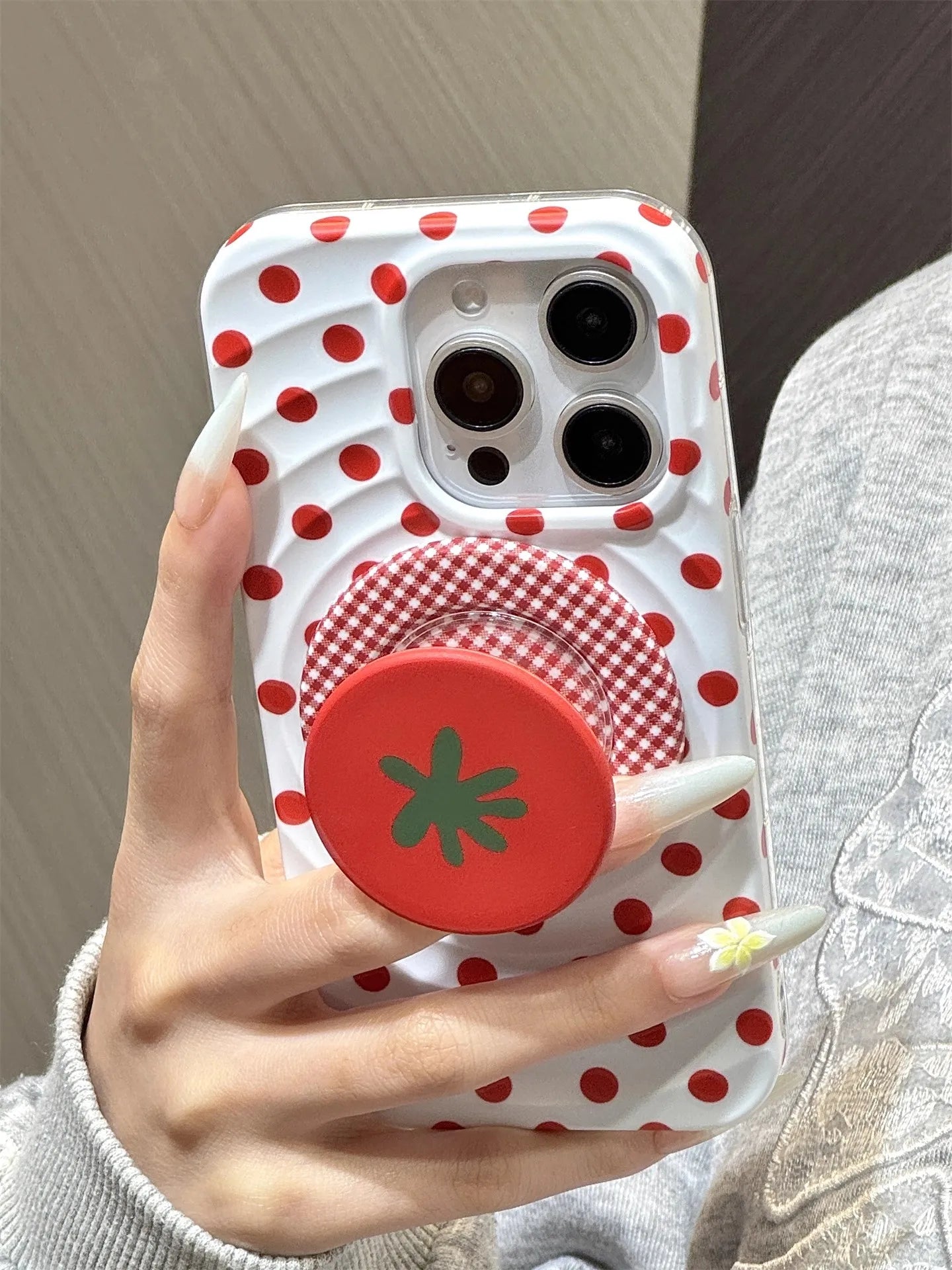 Cute Red Tomato Magnetic Holder Phone Case