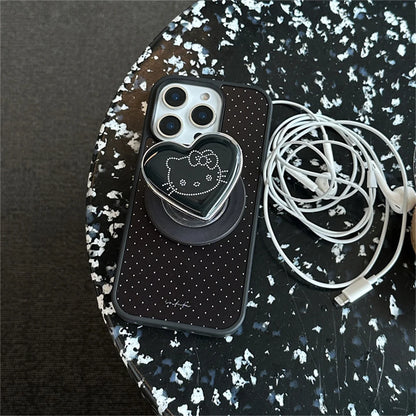 Simple Black Polka Dot Magnetic Phone Case For iPhone
