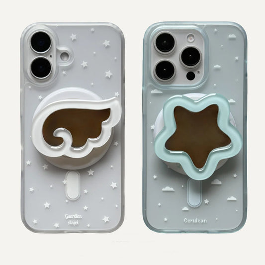 Cute Angel Wings Magnetic Stand Holder Tok Phone Case