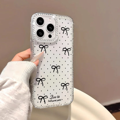 INS Polka Dot Glitter Clear Phone Case For iPhone