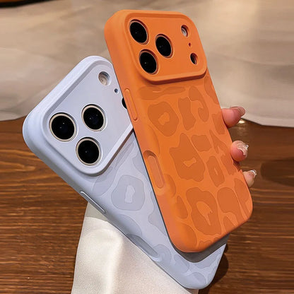 Leopard Liquid Silicone iPhone Case with Camera Control