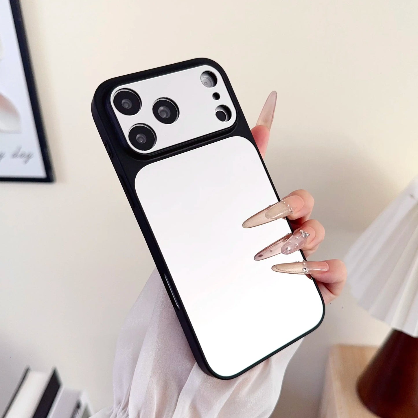Luxury Magnetic Wireless Charging Mirror Case For iPhone Full Makeup Mirror Lens Protection Girl's Gift