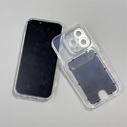 Clear Card Slot Wallet Bag Holder Stand Phone Case