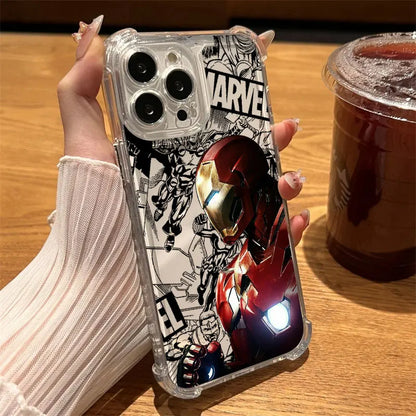 Marvel Hero Iron Man Clear Case For iPhone Shockproof Phone Cover