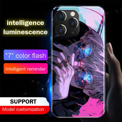 2026 Top Cool Anime Design LED Light Up Glass Phone Case