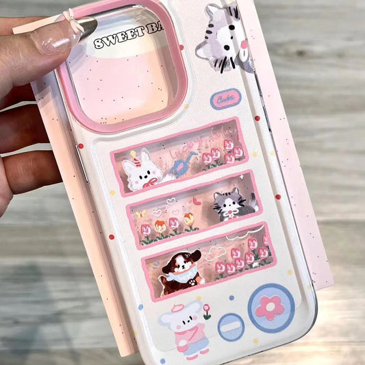 Happy Lovely Kitten Bear Flower Phone Case