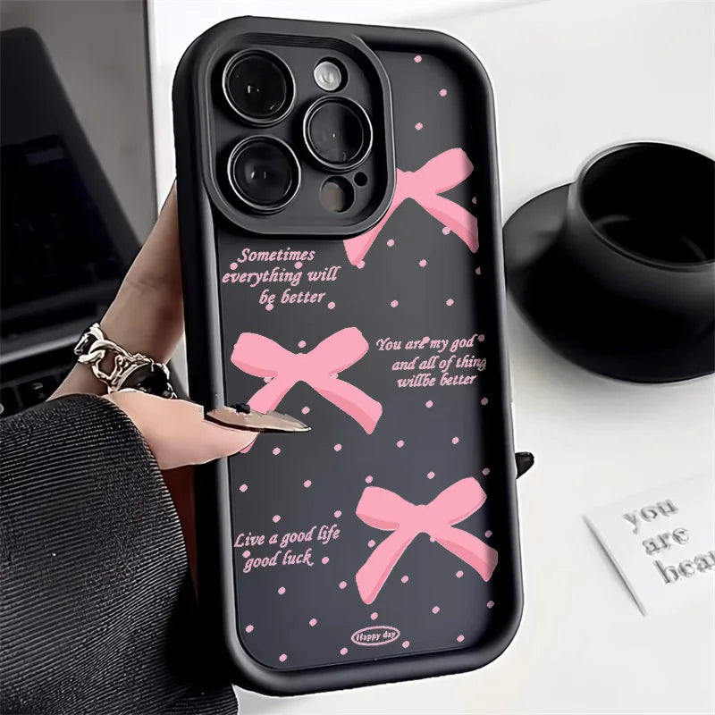 Cute Pink Bowknot Bow Phone Case For iPhone