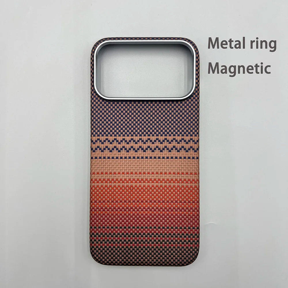 Carbon Fiber Kevlar Aramid Fiber Hard Shell Lightweight Business Black Protective Cover For iPhone