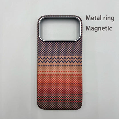 Carbon Fiber Kevlar Aramid Fiber Hard Shell Lightweight Business Black Protective Cover For iPhone