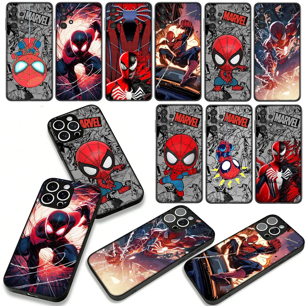 Sticker Marvel Spiderman Cover Phone Case For Apple iPhone