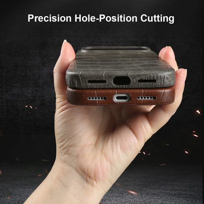 Premium Crocodile Leather Case For iPhone Back Cover