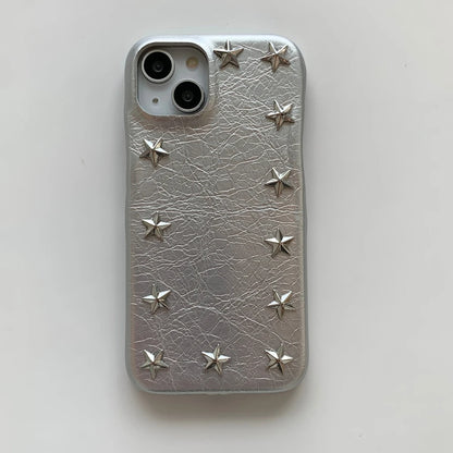 Cowboy Metal Star Leather Shockproof Case For iPhone