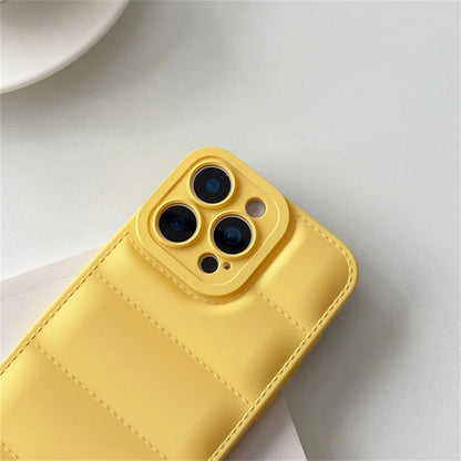 Fashion Down Jacket Lanyard Phone Case For iPhone Plus Wrist Strap Soft Cover