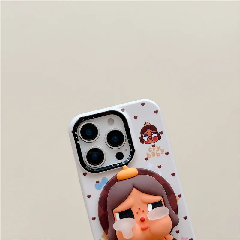 Korean Cute Plaid Pattern Girl Magnetic Phone Case For iPhone