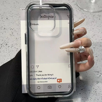 Luxury Candy Color Frame Clear Back Phone Case For iPhone