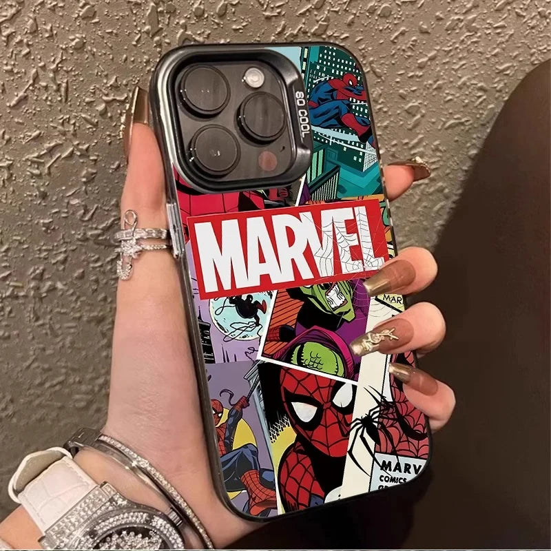 Marvel Superhero Spider Man Case For iPhone Silicone Hard Edge Cover