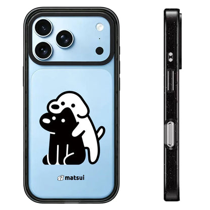Cartoon Sailboat Companion Dog Impact Black Border Magnetic Phone Case Cover For iPhone