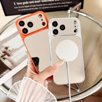 Luxury Magnetic Wireless Charging Mirror Case For iPhone Full Makeup Mirror Lens Protection Girl's Gift