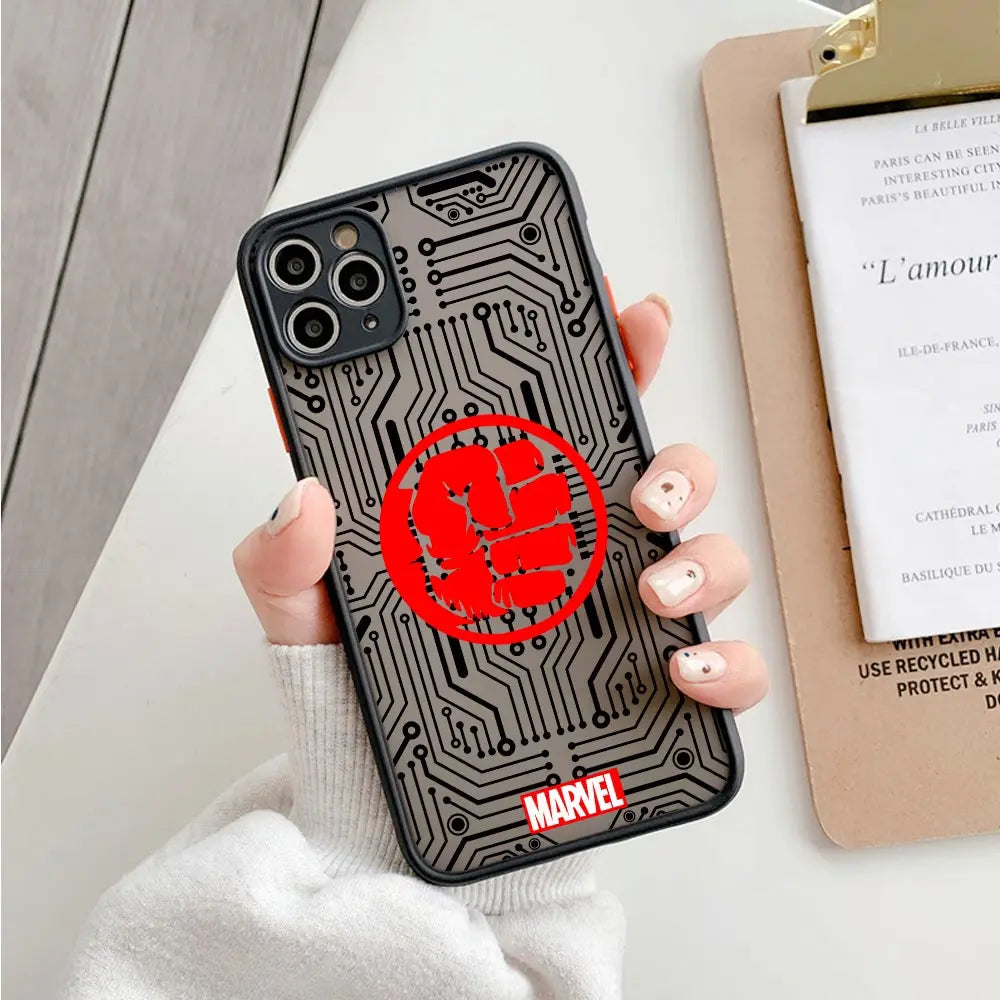 Marvel Avengers Logo Matte Translucent Case For iPhone