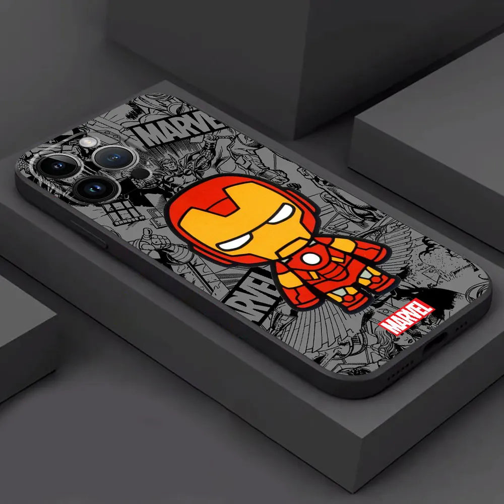 Cartoon Marvel Silicone iPhone Case – Groot & Spiderman