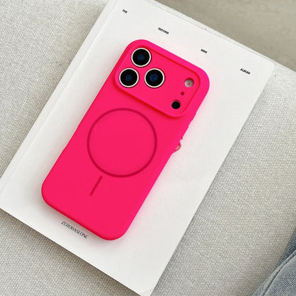 For Magsafe Magnetic Wireless Charging Solid Color Silicone Phone Case For iPhone