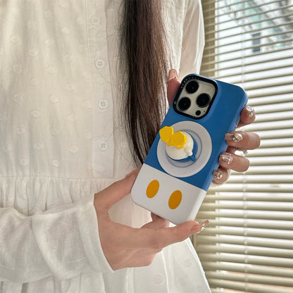 New Cartoon Mickey and Minnie Bottom Stand Phone Case For iPhone