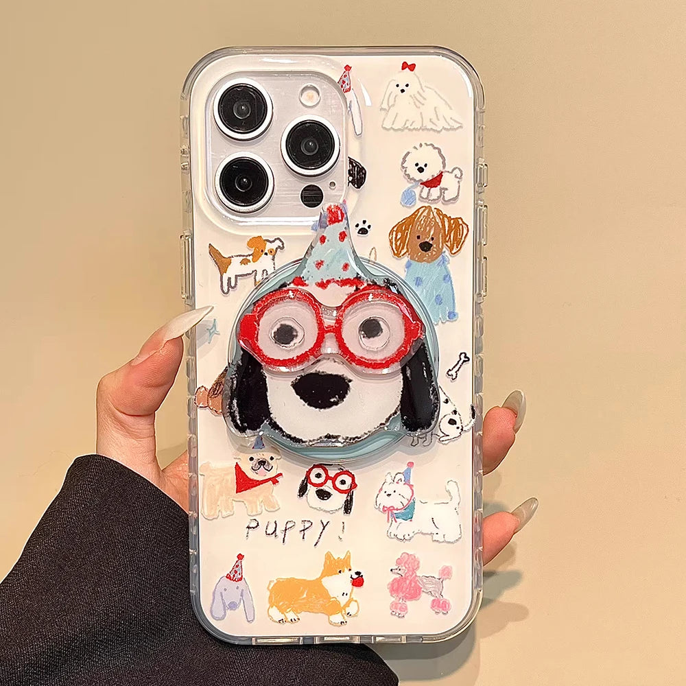 Cute Puppy Cartoon Dog Magnetic Phone Case