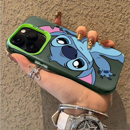 Cartoon Stitch Couple Case for iPhone Series – Hard Shockproof Bumper