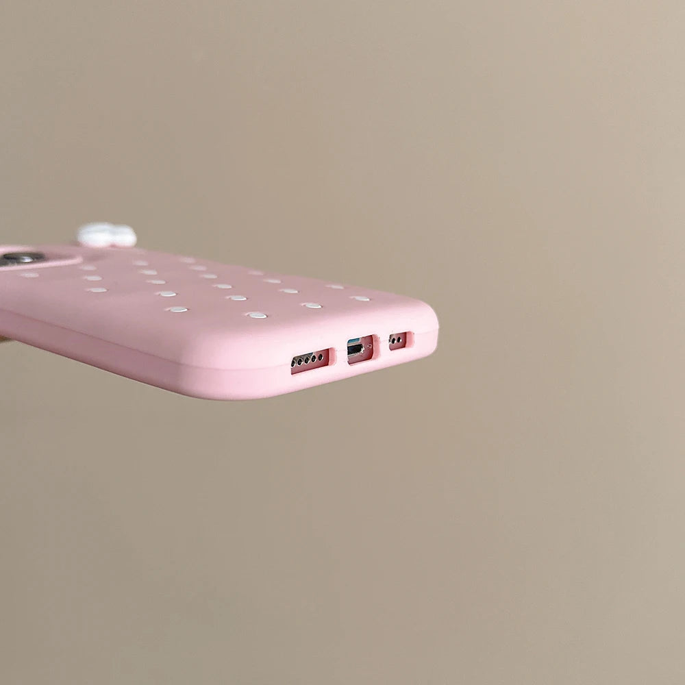 3D Cute Polka Dot Angel Wings Silicone Phone Case
