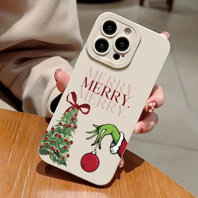 Christmas Tree Pattern Soft Phone Case For iPhone Shockproof Bumper Cover