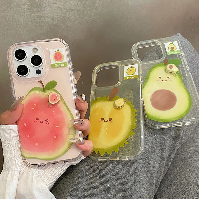 Summer Fruit 3D Guava Durian Avocado Phone Case