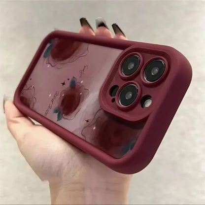 Case For iPhone Soft Flower Matte Shockproof Fashion Silicone Capa Funda