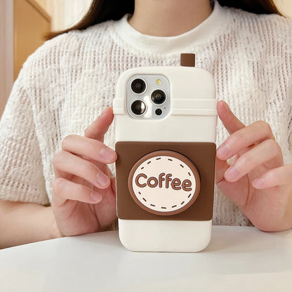 Fashion 3D Coffee Bracket Soft Silicone Phone Case