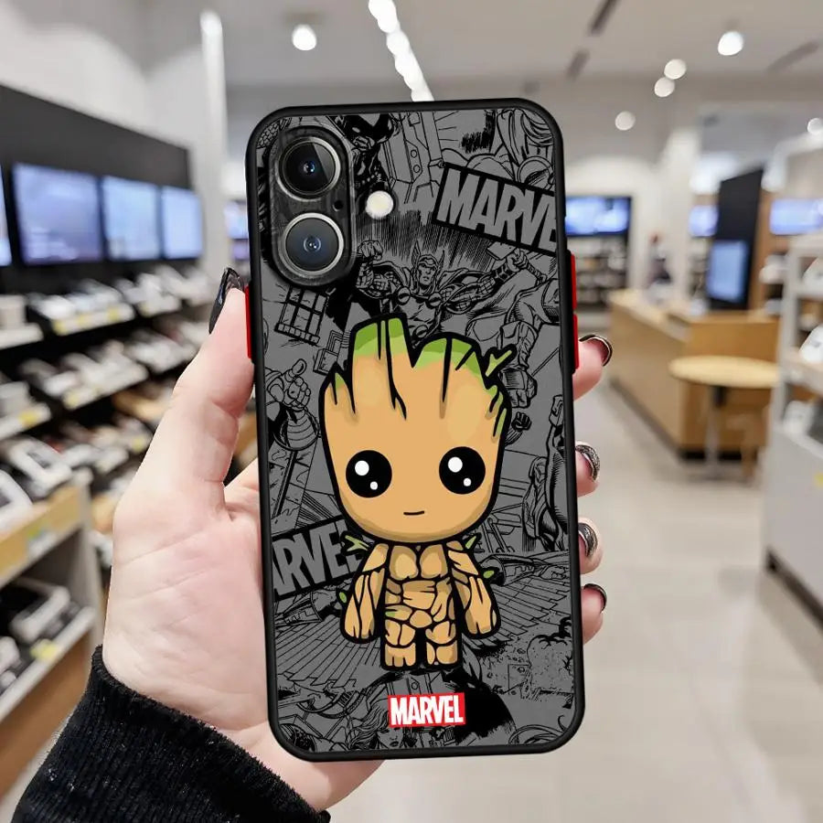 Cartoon Marvel Groot Spiderman Case For iPhone