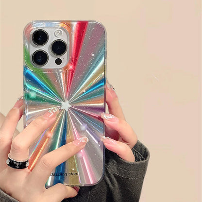 Colorful Rainbow Stars Glitter Phone Case For iPhone