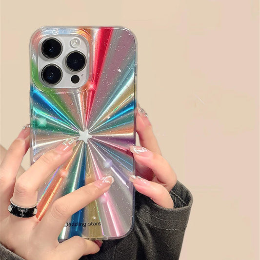 Colorful Rainbow Stars Glitter Phone Case For iPhone