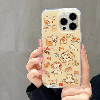 Cute Cartoon Cat Phone Case For iPhone