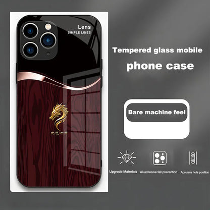 Luxury Grain Golden Dragon Led Light Phone Case Call Flash Glitter Cover For iPhone