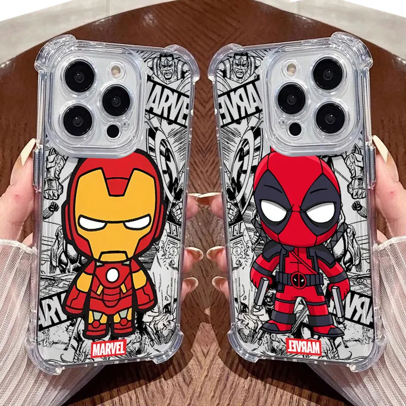 Marvel Ironman Deadpool Clear Case For iPhone