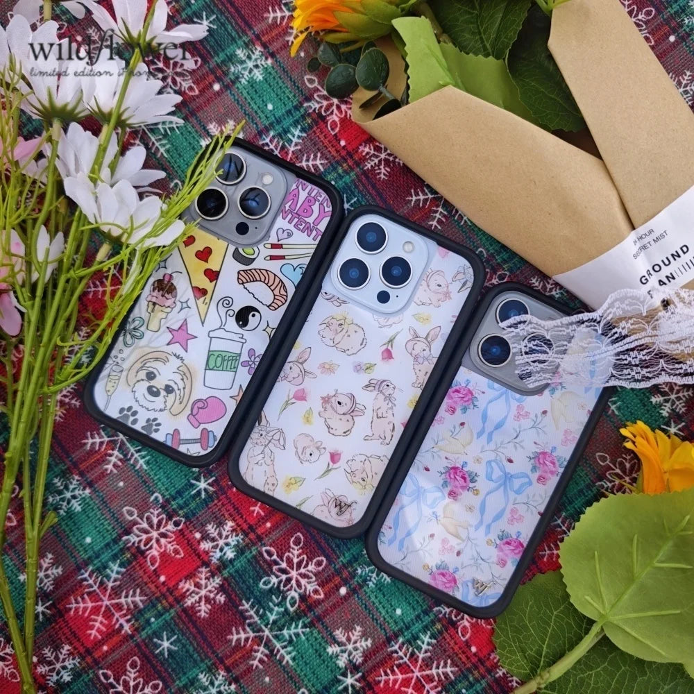 Wildflower Pigeon Rabbit Phone Case For iPhone