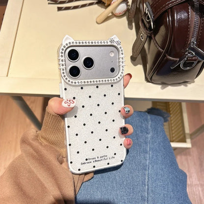 Fashion Polka Dot Cat Ear Diamond Case Phone Case For iPhone