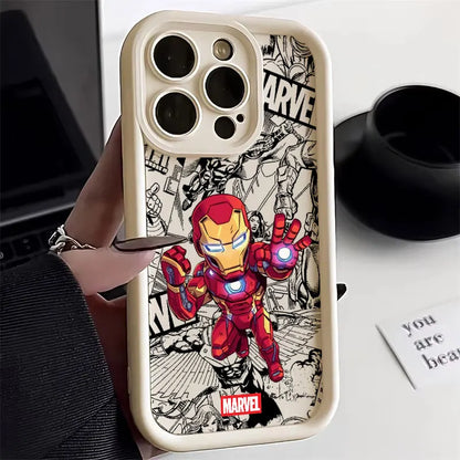 Cute Marvel Ironman Spiderman Silicon Case For Apple iPhone