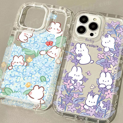 Cute Rabbit Colorful Flower Phone Case