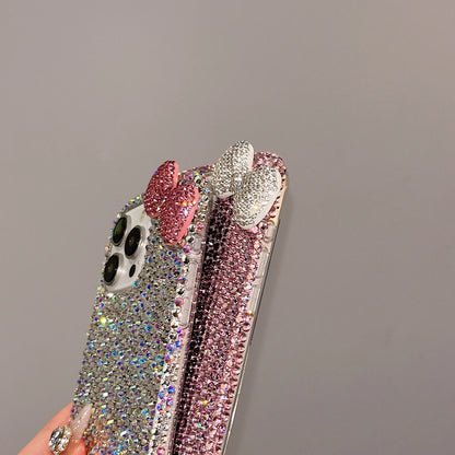 3D Glitter Bowknot Diamond Crystal Phone Case For iPhone Shockproof Bling Cover Case