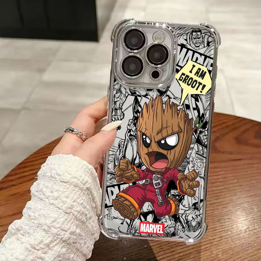 Marvel Groot Rocket Raccoon Cute Shockproof Case For iPhone