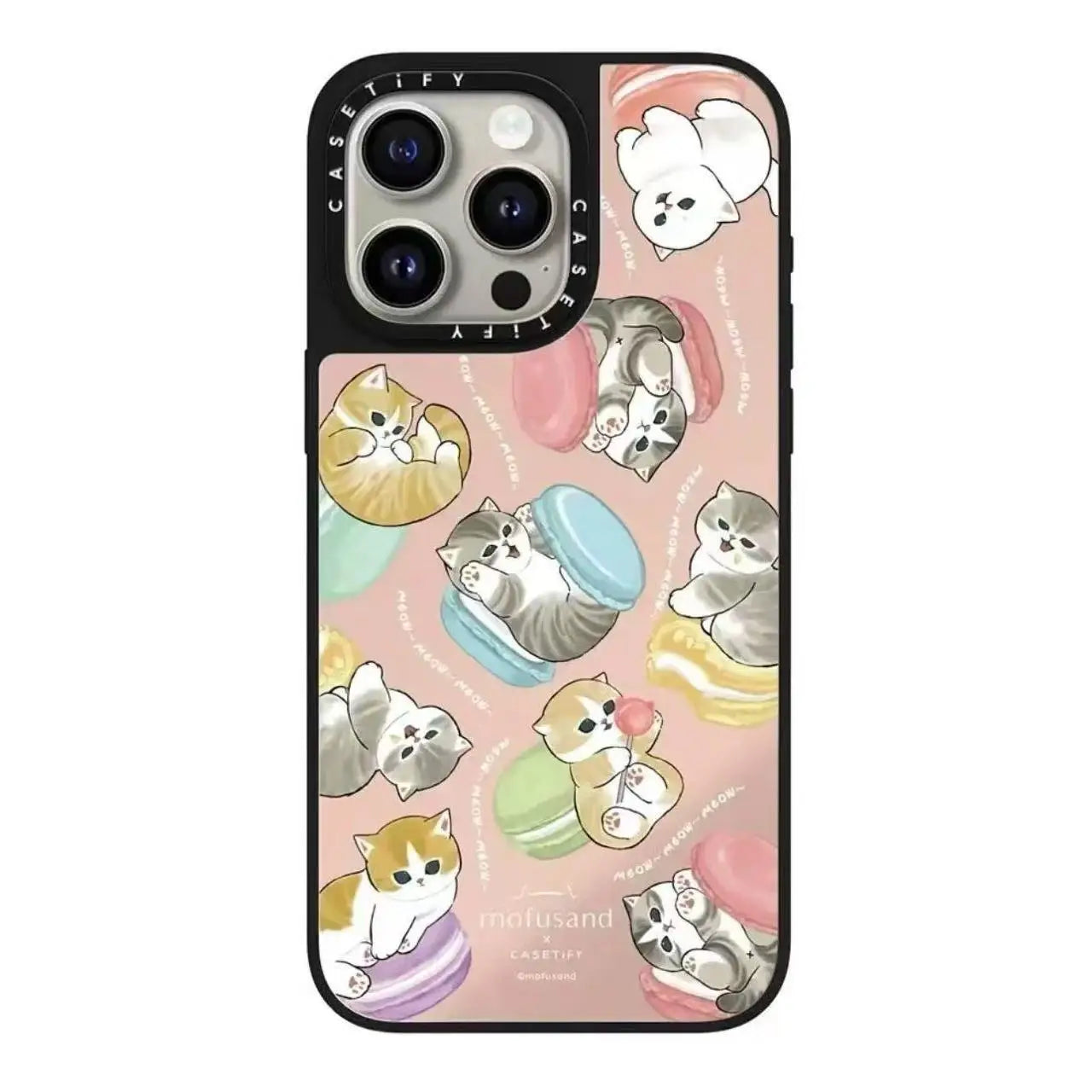Adorable Cat Holding Peach Mirror Phone Case