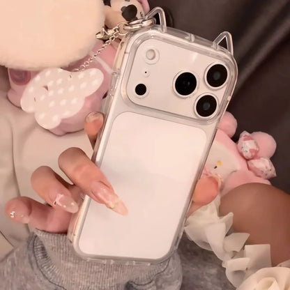 Fashion Clear 3D Cute Cat Ears Phone Case For iPhone
