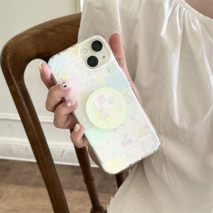 Korean Ins Cute Cartoon Pattern Phone Case For iPhone